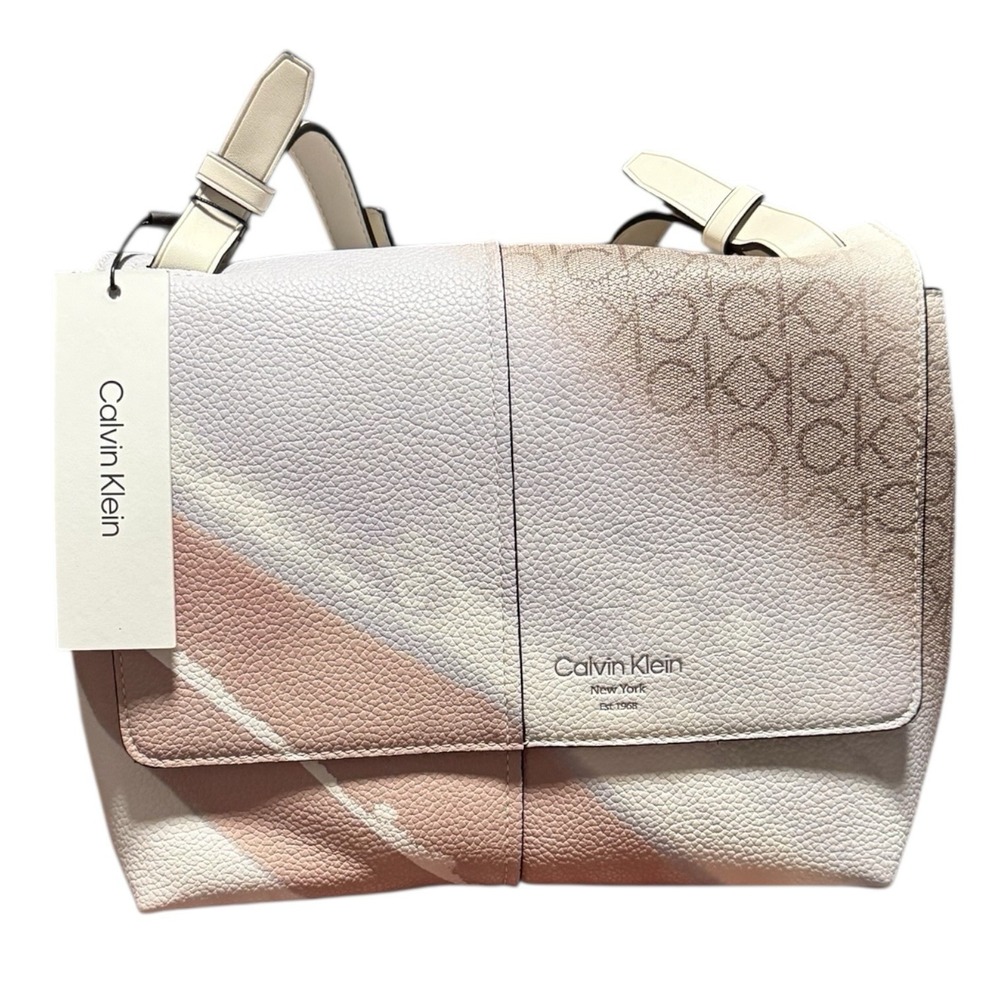 NWT Calvin‎ Klein Myra Signature Crossbody Color Block Luxury Large Bag $168